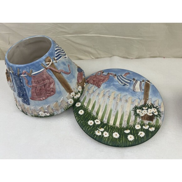 Yankee Candle Laundry Day Jar Topper Shade Plate & Home Sweet Home Candle 14.5oz - Picture 2 of 11